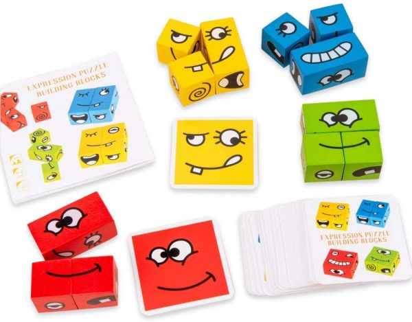 Boxgear Toddler Puzzles Ages 3-8 - Set of 50 Cards and 12 Emoji Expression
