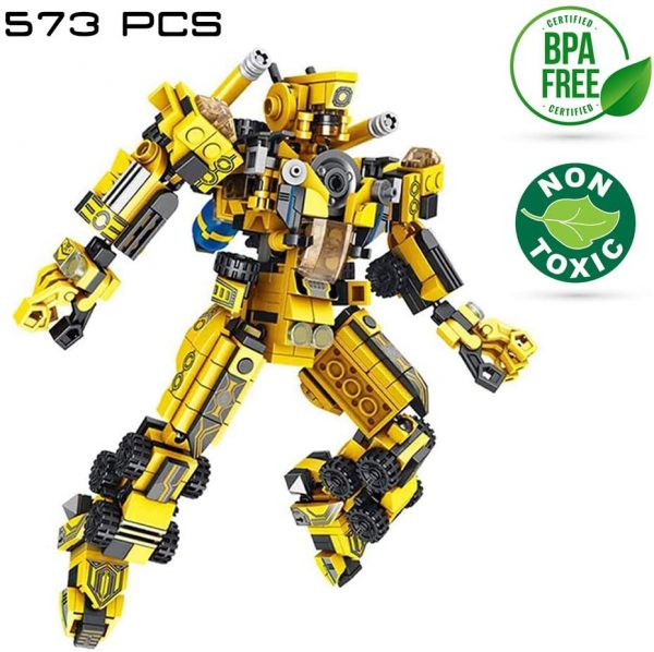 Boxgear 25-in-1 Building Bricks Set - 573 Pieces, 24 Engineering Vehicles, 1 Battle Robot Educational STEM Toys for Boys