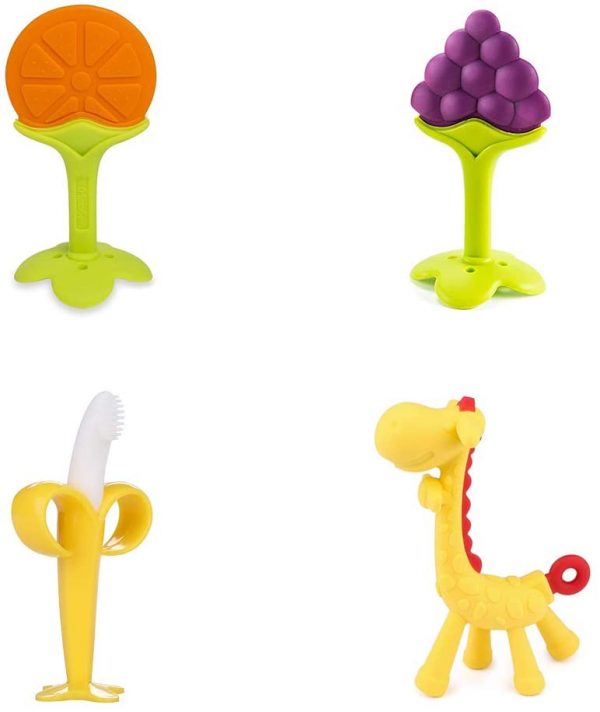 Soft Teething Baby Toy Set - Boxgear Silicone Teething Toys for Babies